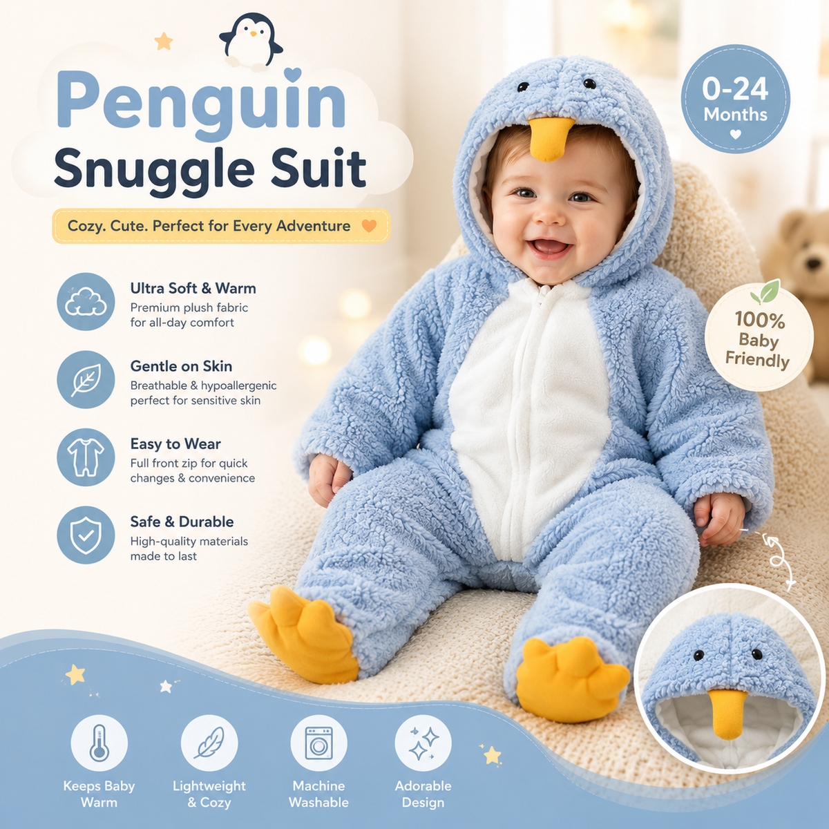 Penguin Snuggle Suit By Aliviko